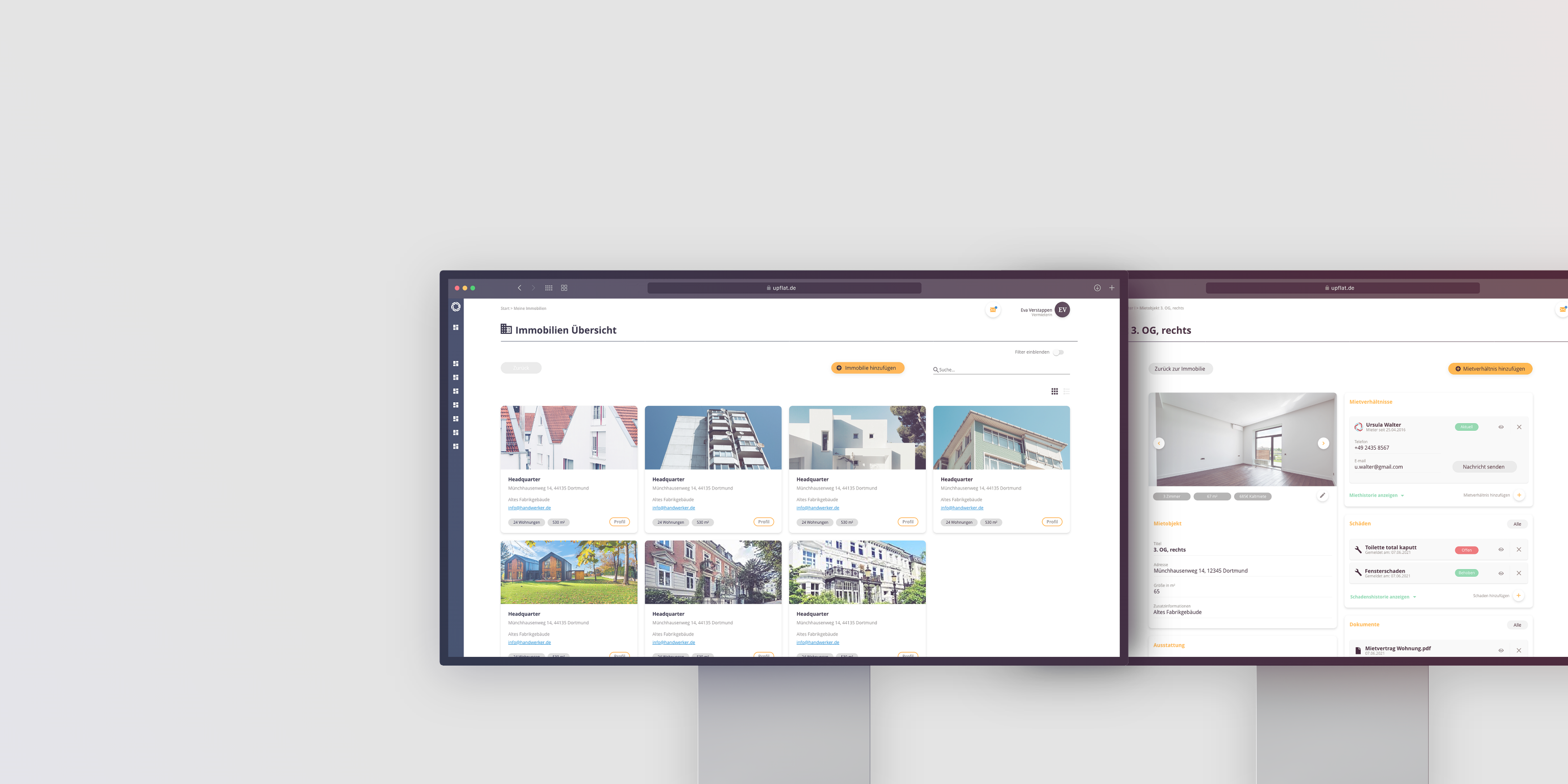 Verwaltungsplattform von Immobilien