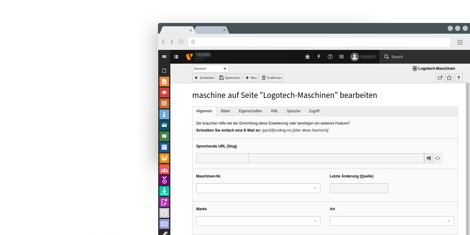Logotech extension settings
